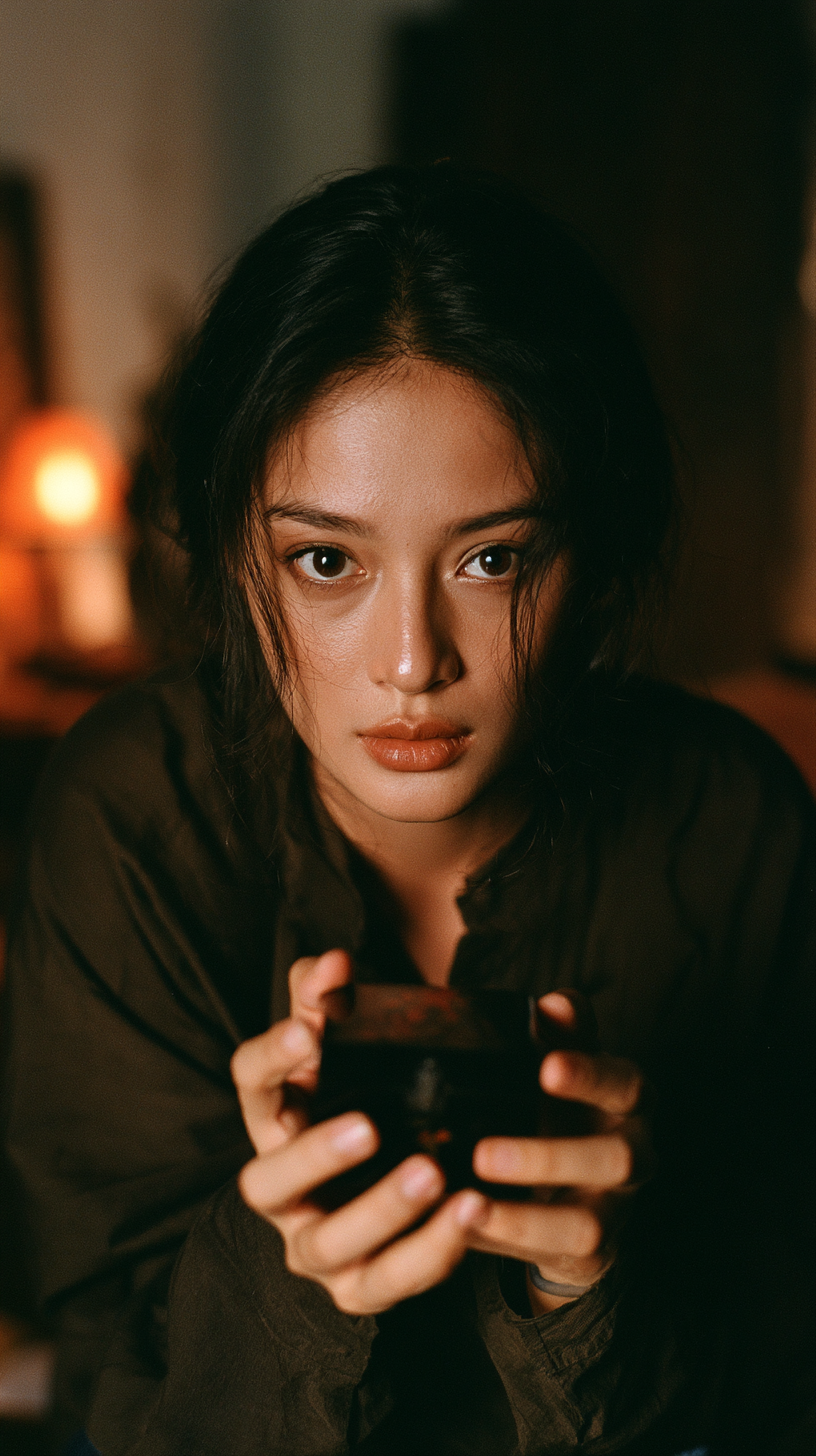 A young woman receives the heirloom box