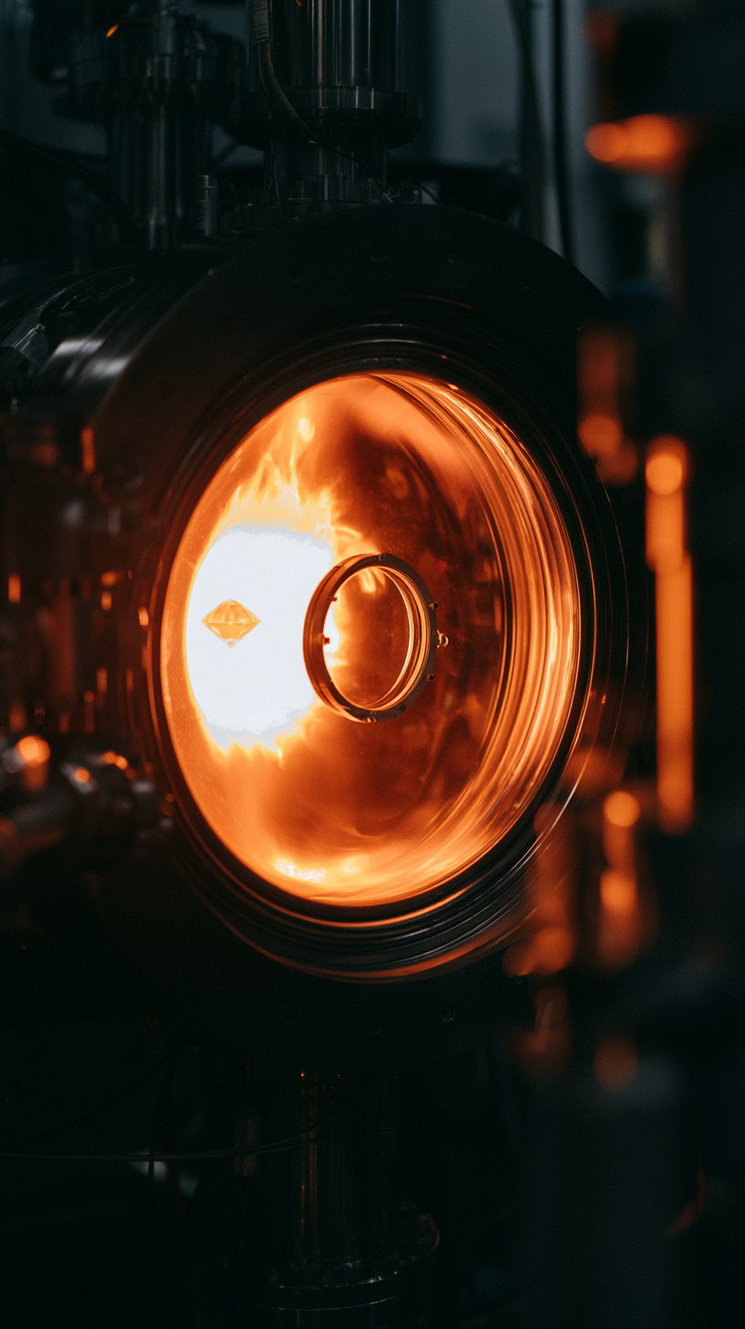 Diamond in vacuum infusion chamber at 700°C